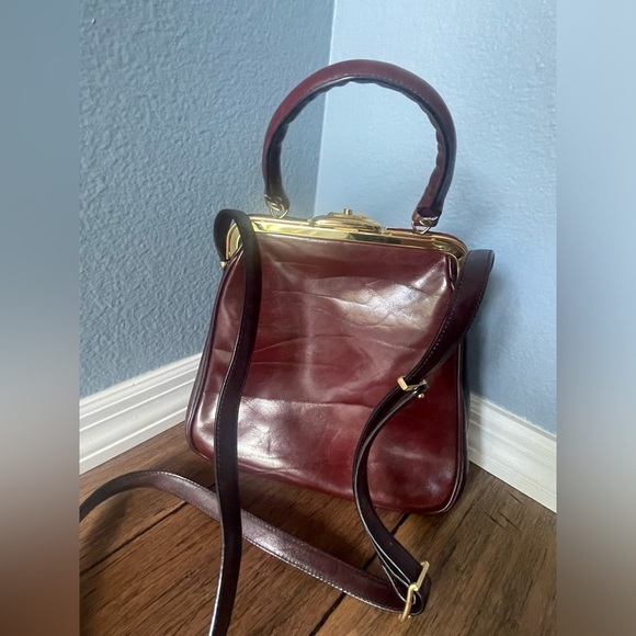 Vintage🤎top handle crossbody bag kiss lock bag leather bag oroton bag - Picture 15 of 16